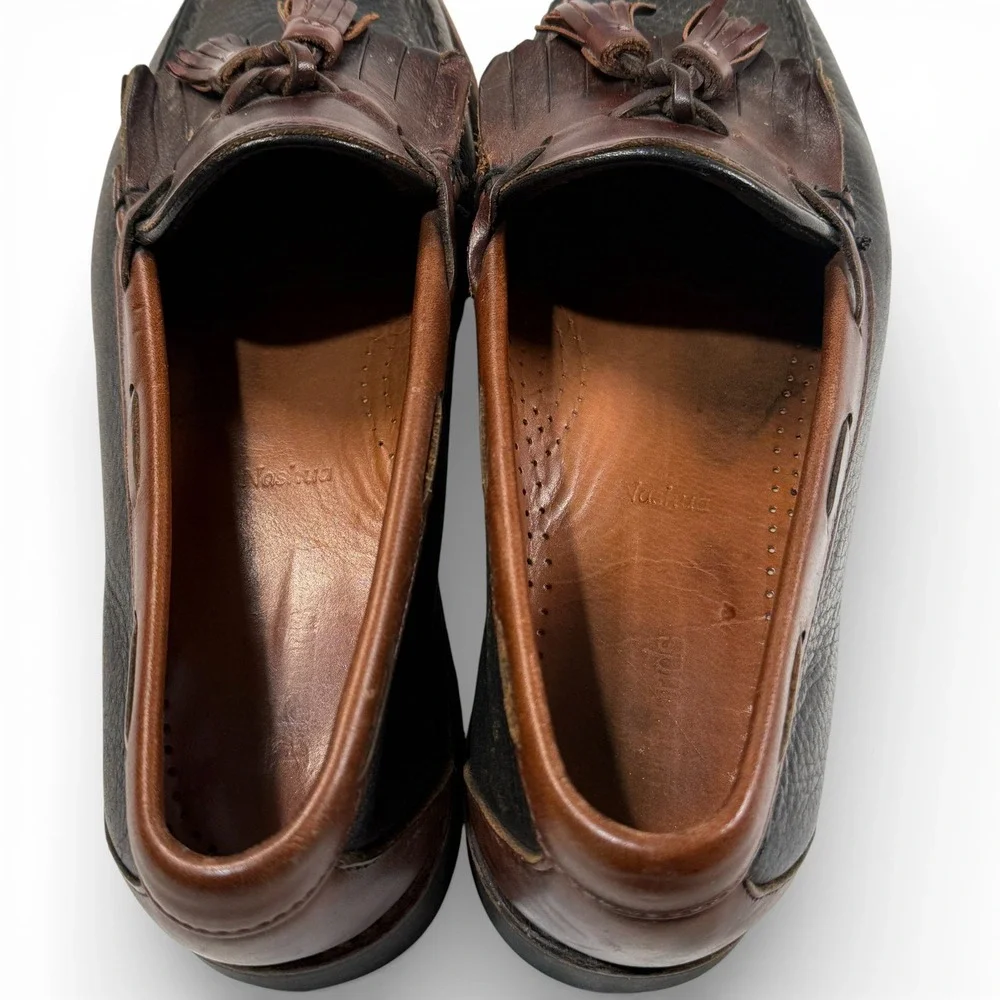 Allen Edmonds‎ Nashua Men 8.5 D Pebbled Leather Kiltie Tassel Loafers Brown